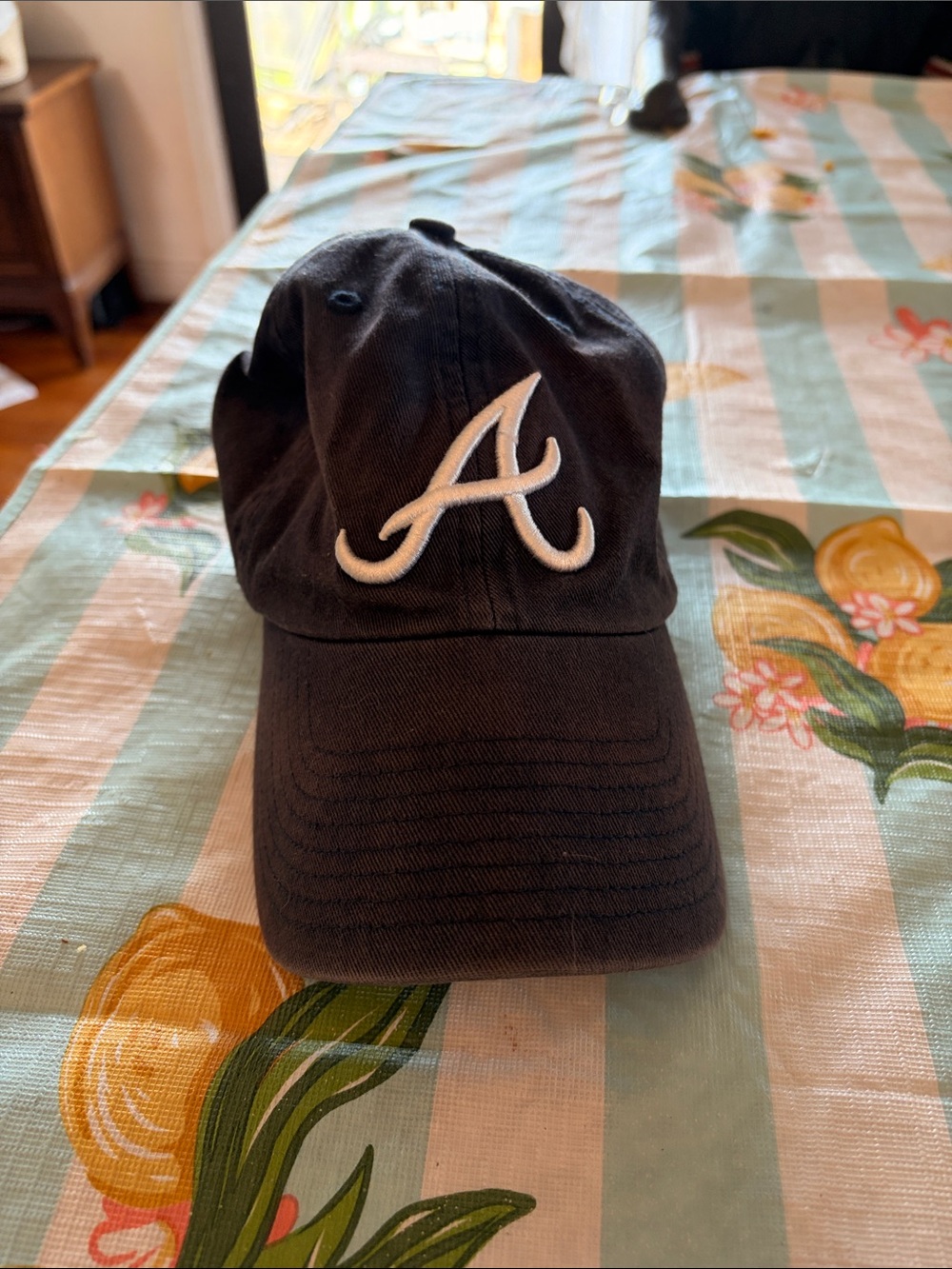 Classic Blue Atlanta Braves Baseball Cap with White Embroidered 'A' Logo
